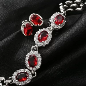  Red and White Diamond Bracelet Diamond clearance