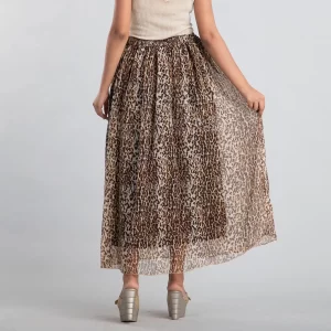 Brown Animal Printed Skirt for Women leopard print skirt clearance