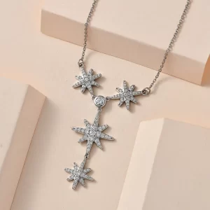 Valentine's day gift ideas Moissanite Celestial Stars Lariat Necklace