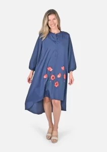 First date outfit ideas for women over 50 Poppy Print Tunic Dress