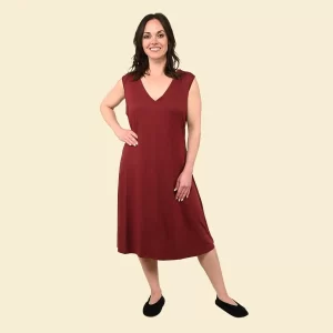 Style ideas for women over 50 Tamsy Burgundy Tank Dress