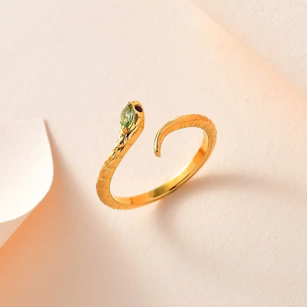 Tsavorite Garnet Snake Ring