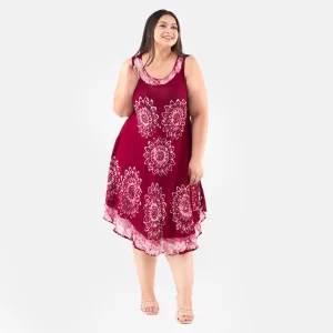 clothes clearance on Maroon Tie Dye Umbrella Dress