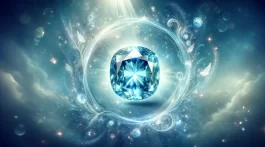An enchanting image of an aquamarine birthstone radiating a magical aura.