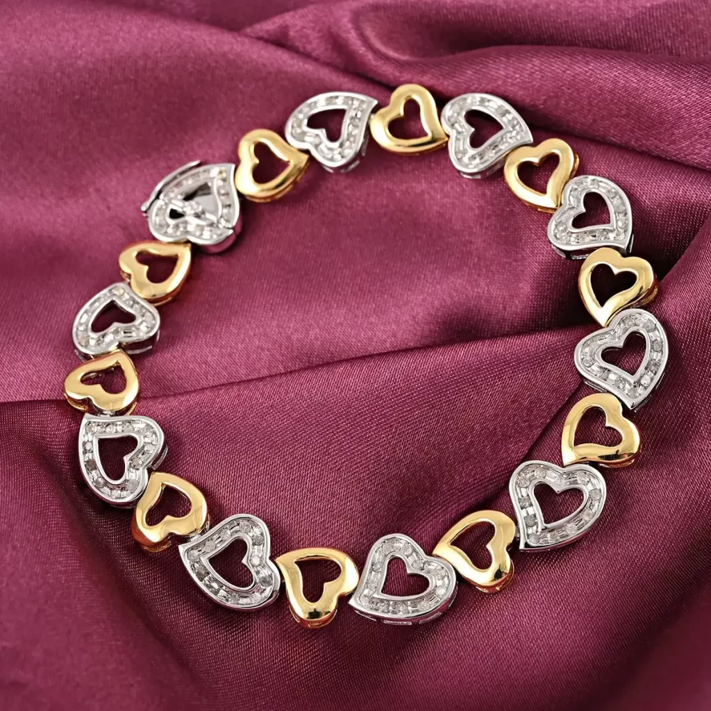 Diamond heart valentine's day bracelet