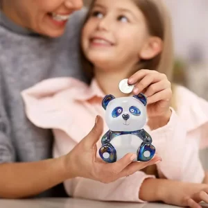 Black and White Ceramic Panda Money Bank for Kids Umbrella Easter Basket Idea for Easter Gifts