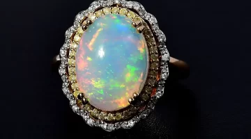 Luxoro 14K Yellow Gold AAA Ethiopian Welo Opal Ring