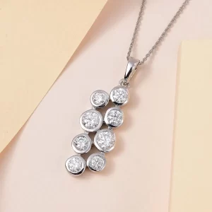 Moissanite Pendant Necklace for mom mother's day necklace