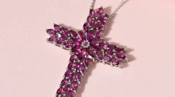 Orissa Rhodolite Garnet Cross Pendant Necklace
