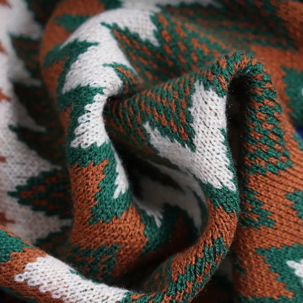 Grandpacore knit pattern Acrylic Knit Chevron and Stripe Pattern Orange Sweater Vest