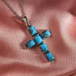 Turquoise cross pendant 