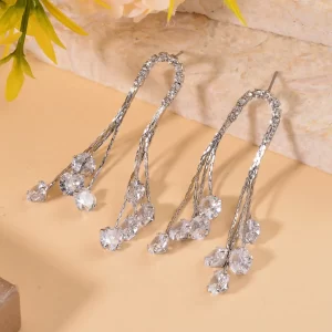 Simulated Diamond Chandelier Dangle Earrings