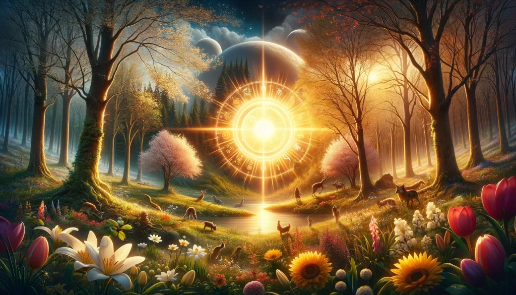 the spring equinox focusing on sun symbolism