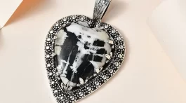 Artisan Crafted White Buffalo Heart Shape Pendant in Sterling Silver
