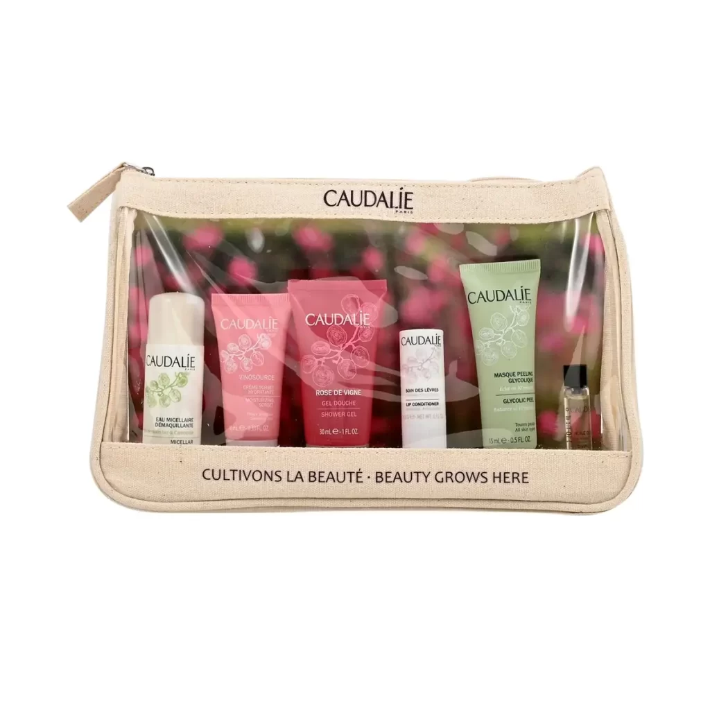 Caudalie Best Seller Skincare Mini Set with Free Transparent Carry Case