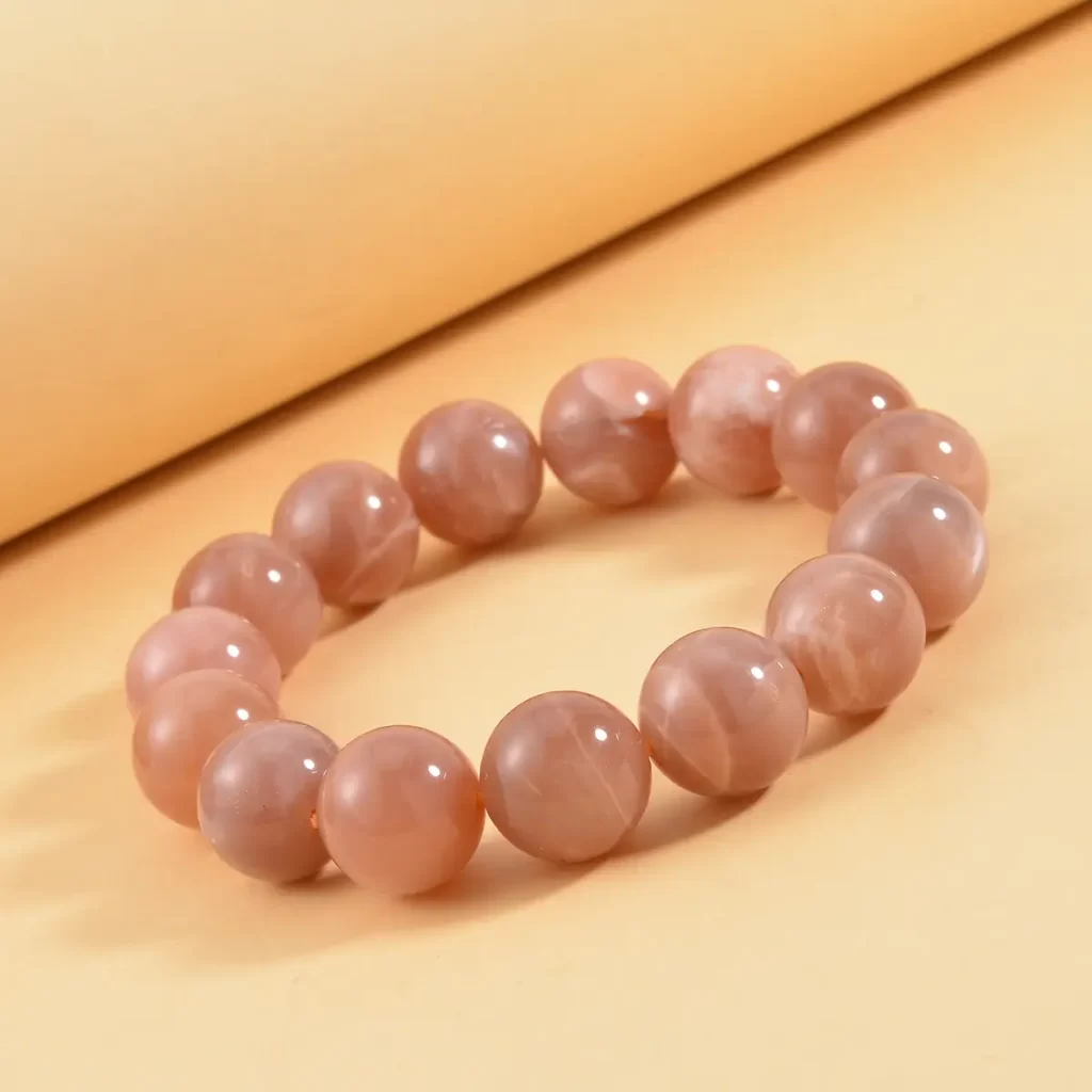 Peach Moonstone Beaded Stretch Bracelet benefits of peach moonstone ring