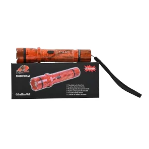 Personal Protection Orange Camo LED Flashlight with Stun Gun