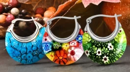 Murano style basket earrings for granddaughters