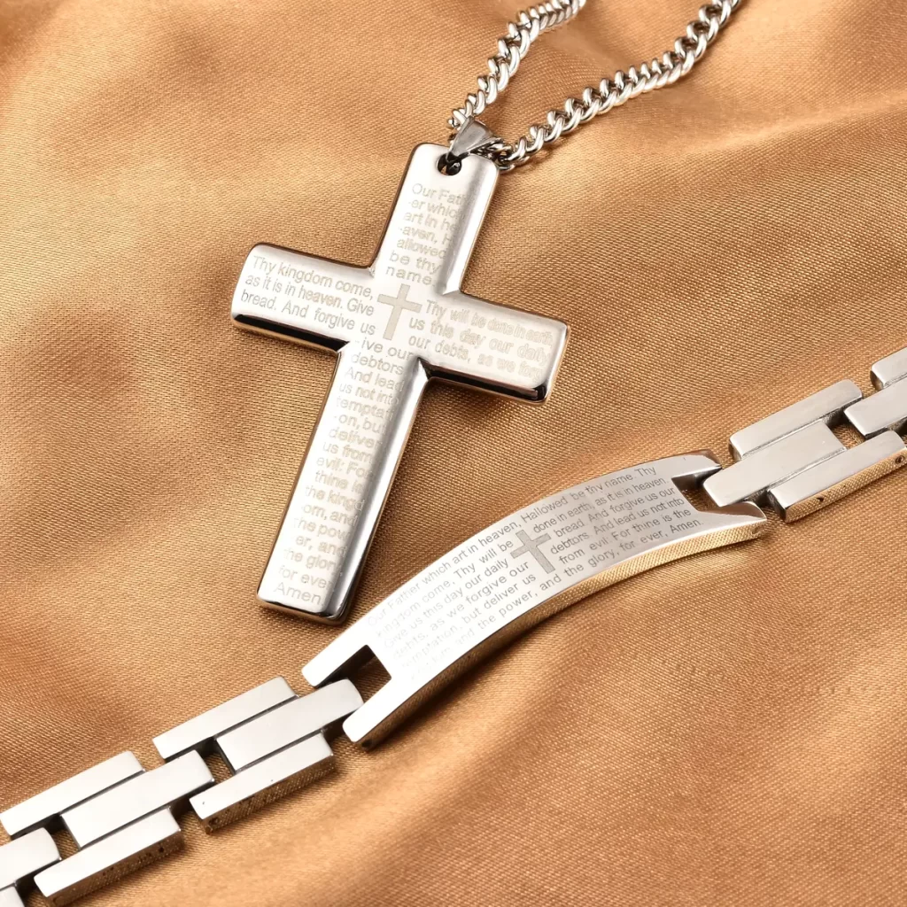 best gifts for granddaughters Lord's Prayer Bracelet steel cross pendant for protection