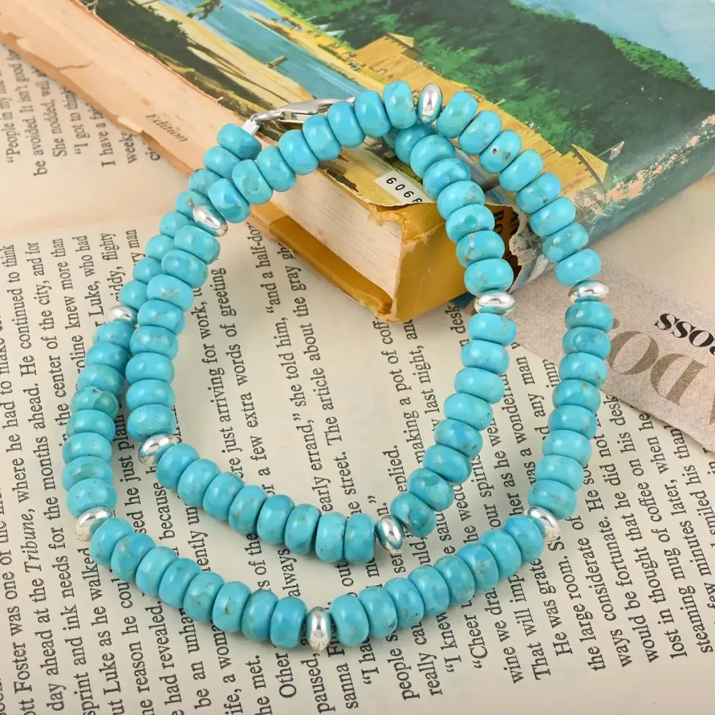 Blue Turquoise Beaded Gemstone Necklaces