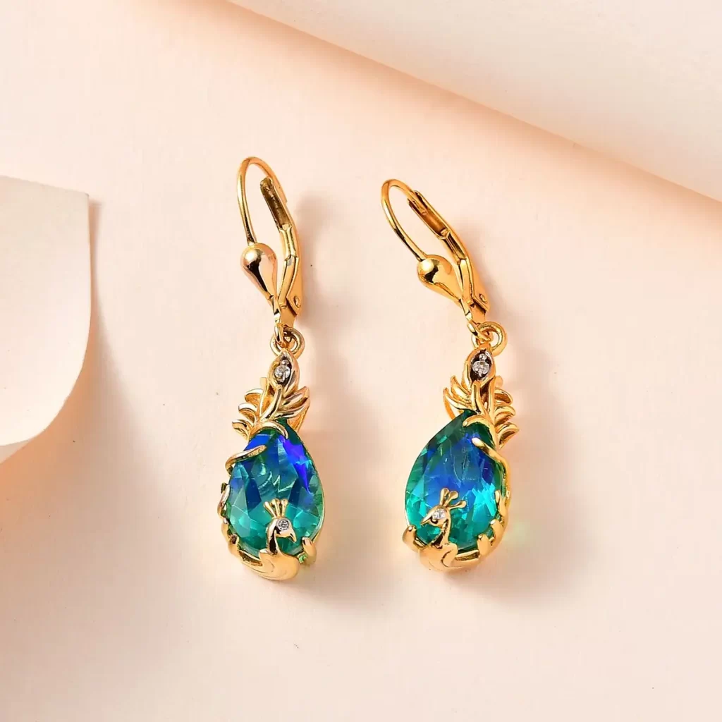 Peacock Quartz Earrings