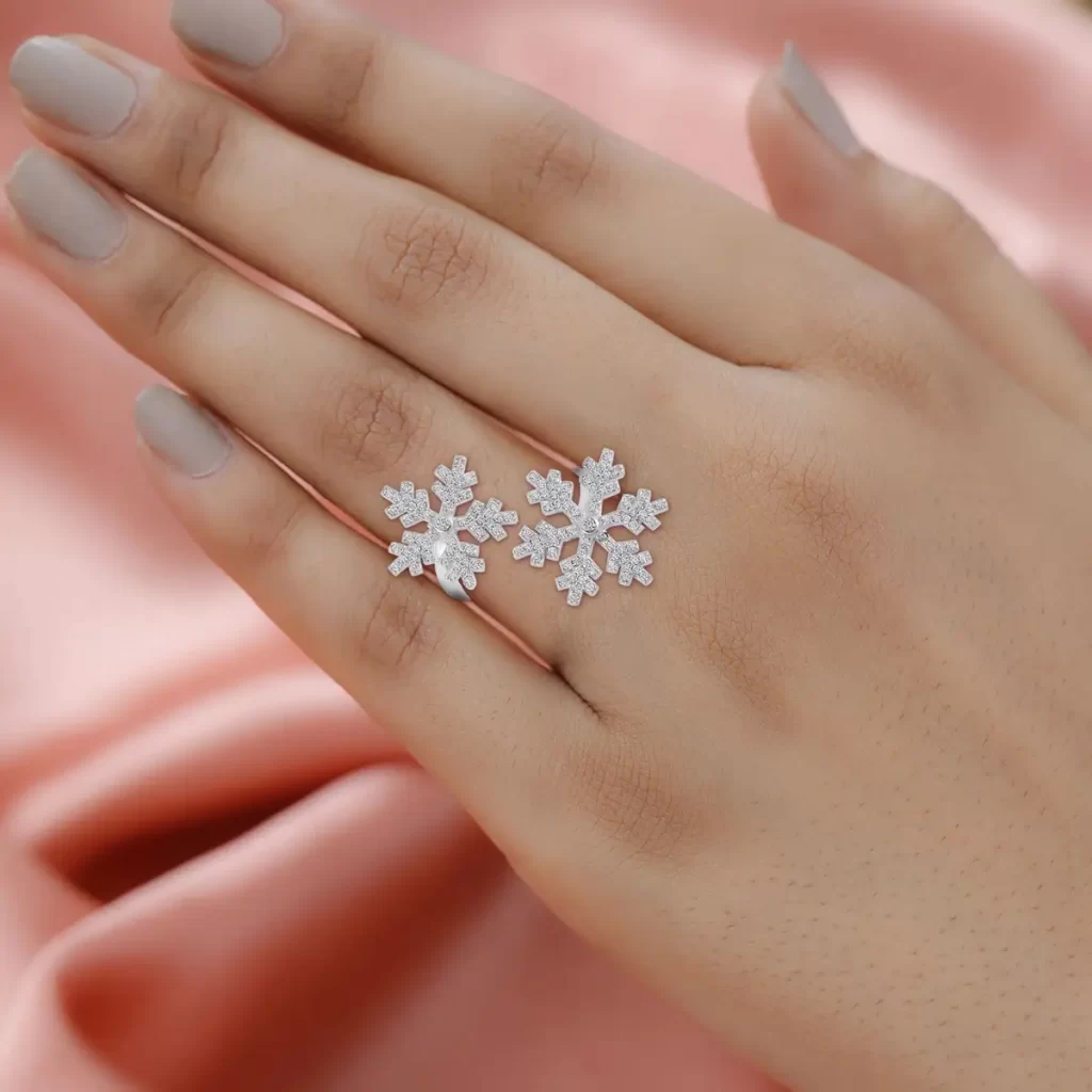 Simulated Diamond meaning - Snowflake Bypass Ring