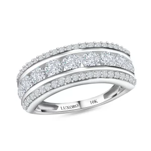 Luxoro Finest CZ Band Ring, 10K White Gold Band Ring, Gold Gifts 2.30 ctw
