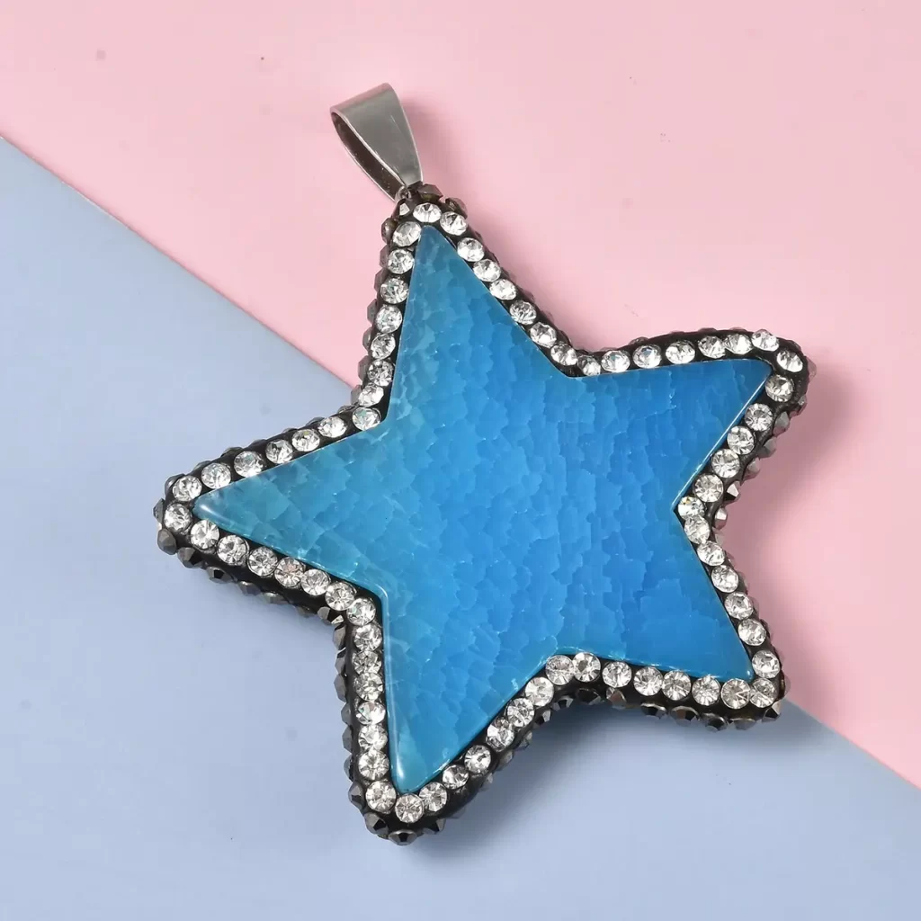 Blue Agate Star Pendant Necklace
