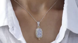 Crystals for cancer season Moonstone Pendant Necklace