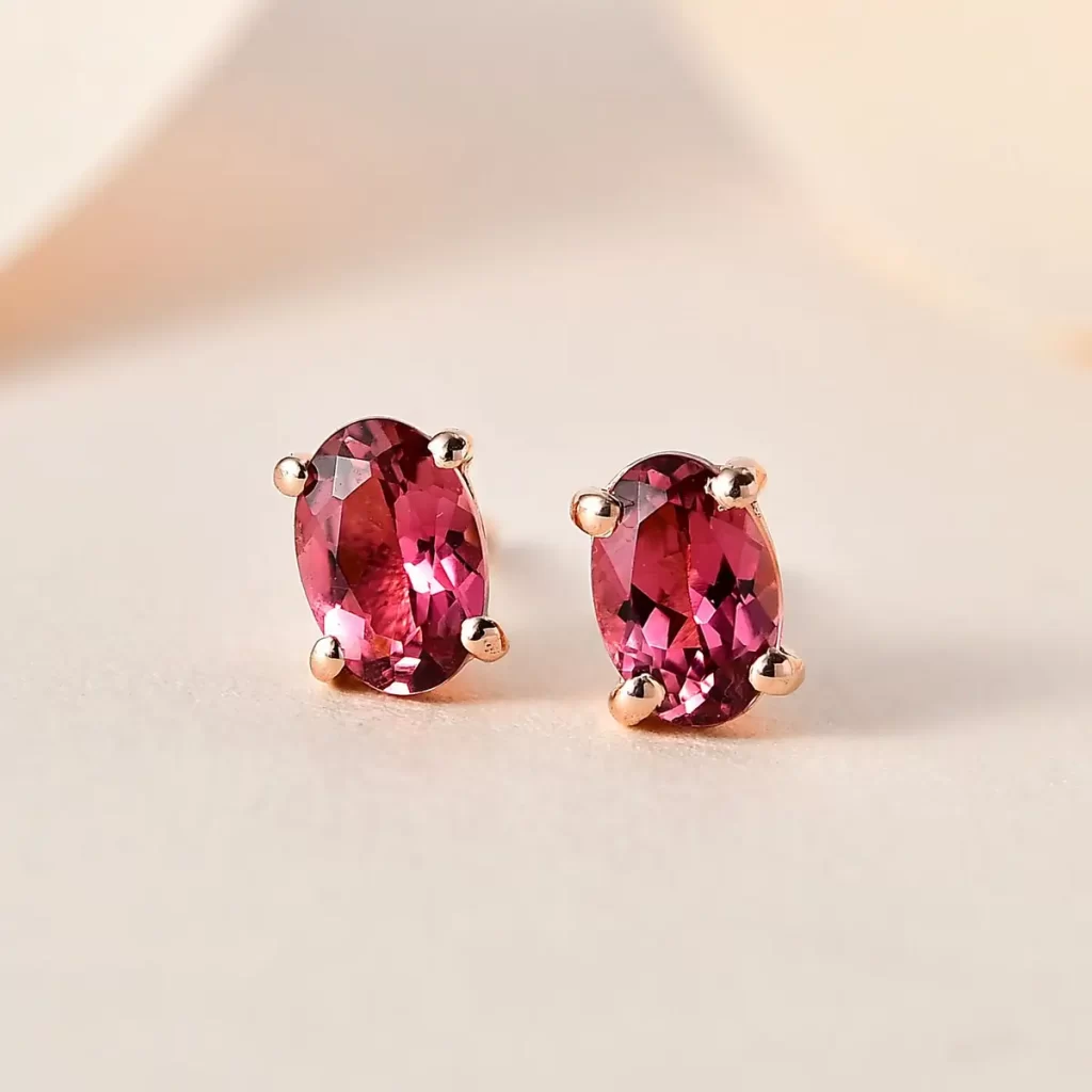 Parents day gifts Premium Natural Calabar Pink Tourmaline Earrings