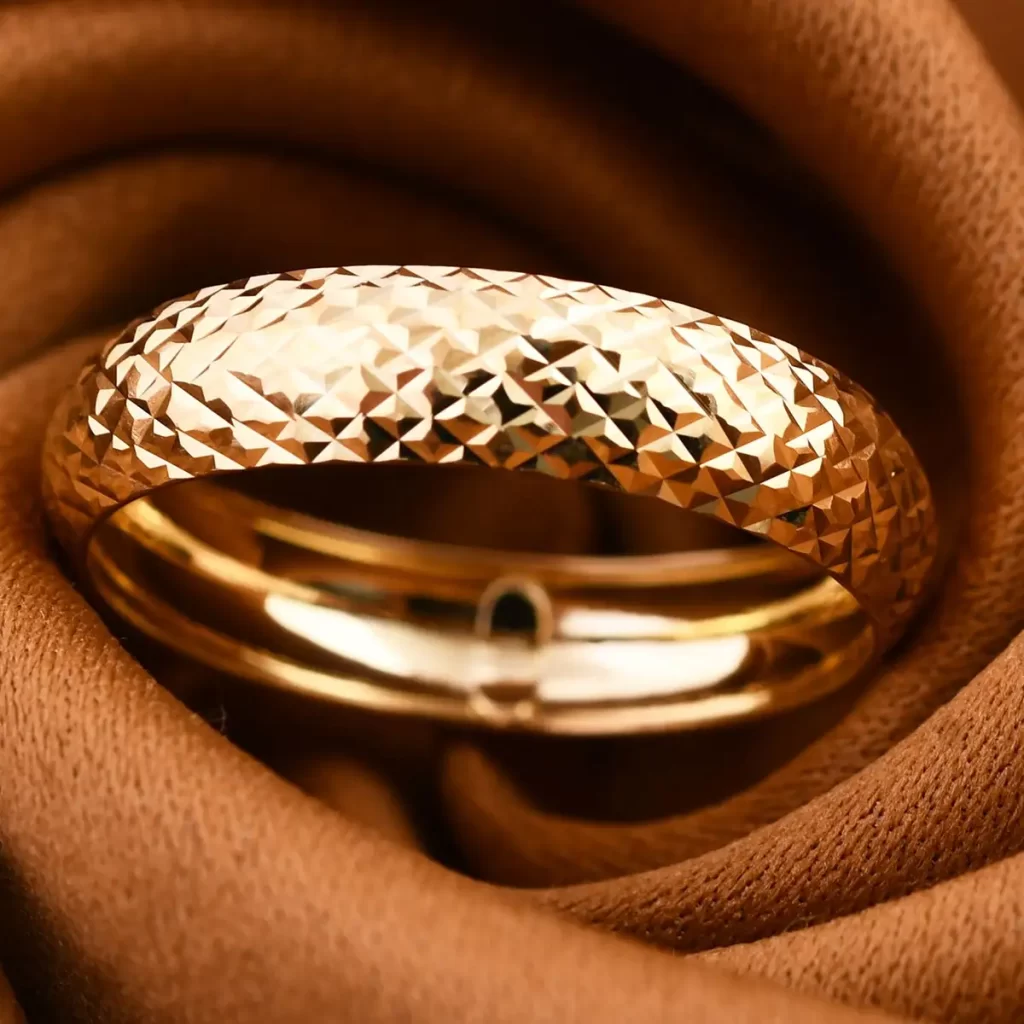 Holiday magic finds Yellow Gold Diamond-Cut Band Ring